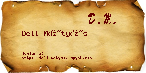 Deli Mátyás névjegykártya