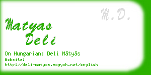 matyas deli business card